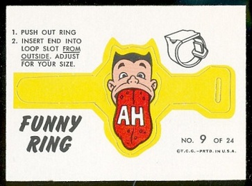 Say "Ah" 1966 Topps Funny Rings football card